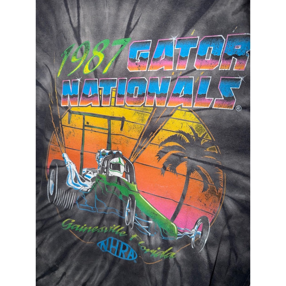 NHRA 1987 Gator Nationals Tie Dye T Shirt Drag Racing Gainesville Florida - Picture 2 of 4